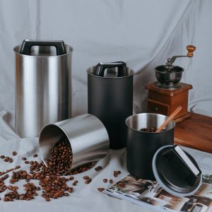 stainless steel coffee canister