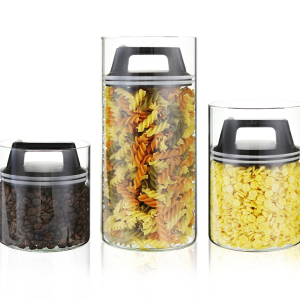 Glass vacuum storage jar